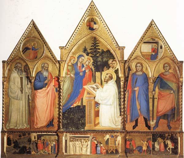 Matteo Di Pacino St.Bernard's Vistonof the Virgin with SS.Benedict,john the Evange-list.Quintinus,and Galgno,The Blessed Redeemer and the Annunciation Stories of the S Norge oil painting art